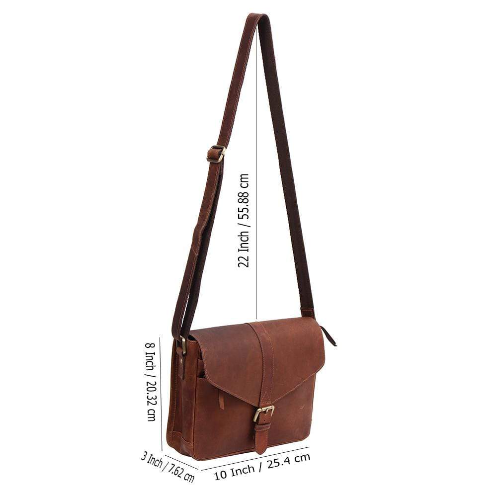 Sydney Leather Crossbody Purse - Brown