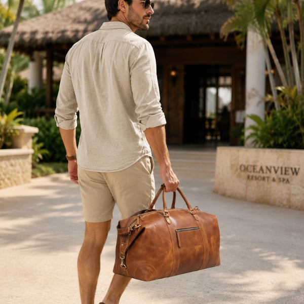 leather duffle bag