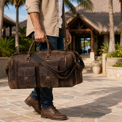 leather travel bag