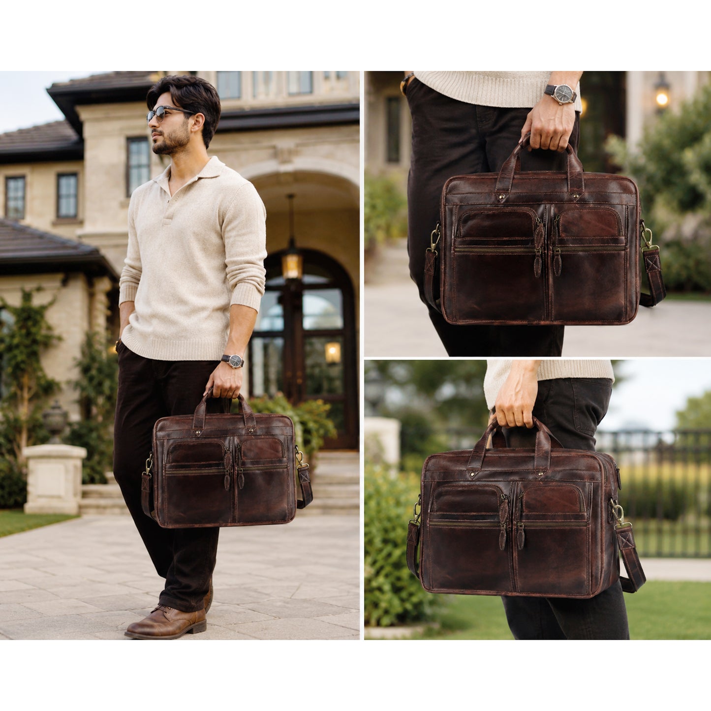 Farm Premium Buffalo Leather Duffle Combo Set