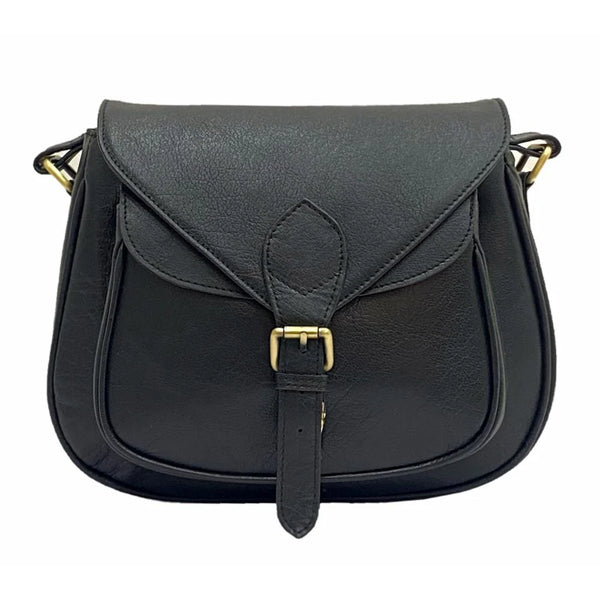 Sac bandoulière Moon en cuir - Noir