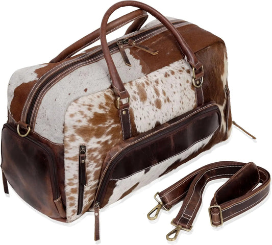 Handmade Cowhide Leather Duffle Bag