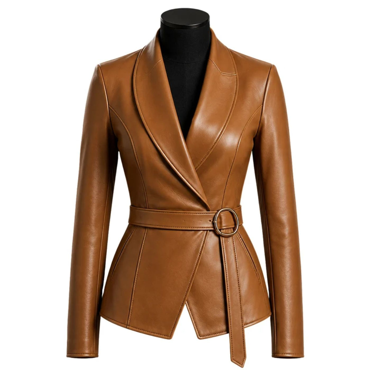Lucy Tan Leather Jacket for Women