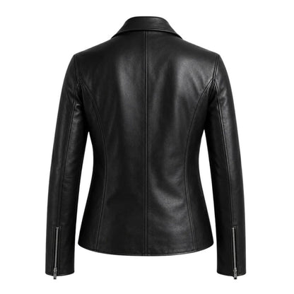 Jessica Black Leather Jacket for Women