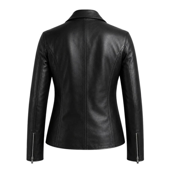 Jessica Black Leather Jacket for Women