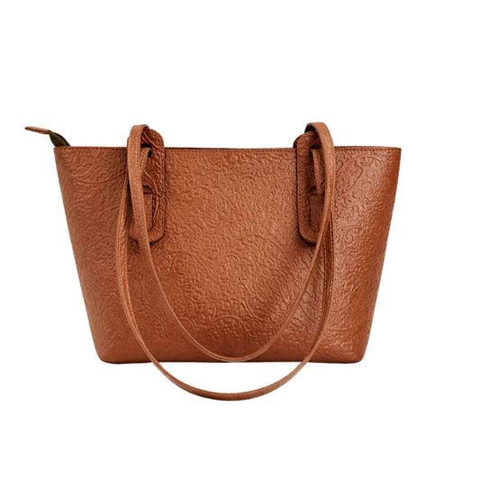 HEIRLOOM LIGHTWEIGHT TOOLED LEATHER TOTE BAG