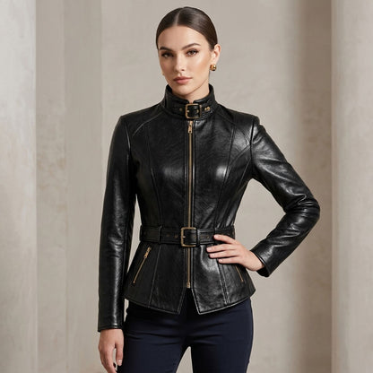 Niagara Black Leather Queen Jacket for Women