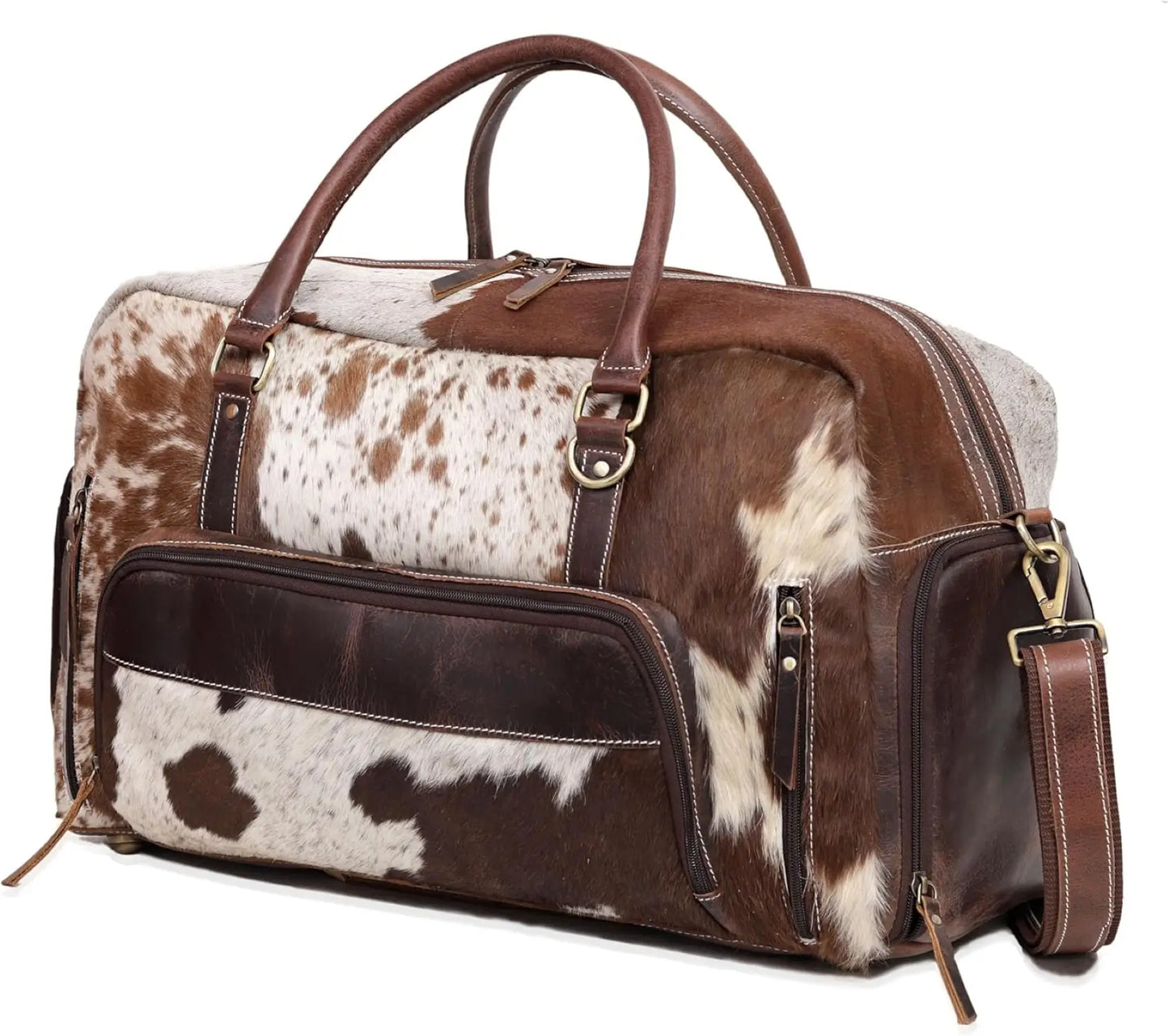 Handmade Cowhide Leather Duffle Bag