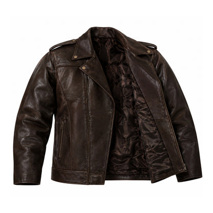 Hunter Brown Leather Jacket for Men