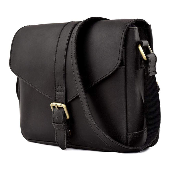 Sydney Leather Crossbody Purse - Black