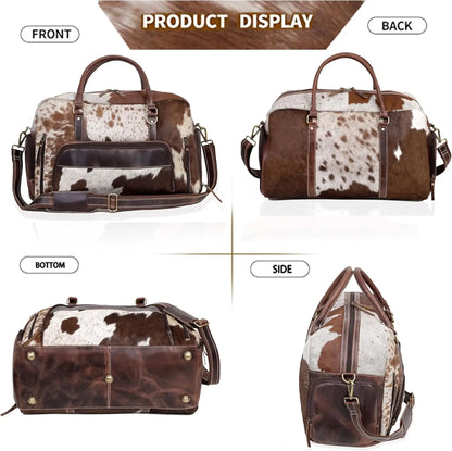 Handmade Cowhide Leather Duffle Bag