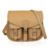 Scarlett Full Grain Leather Saddlebag - Beige