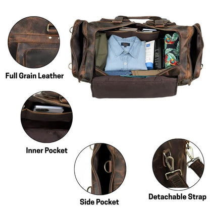 leather weekend bag