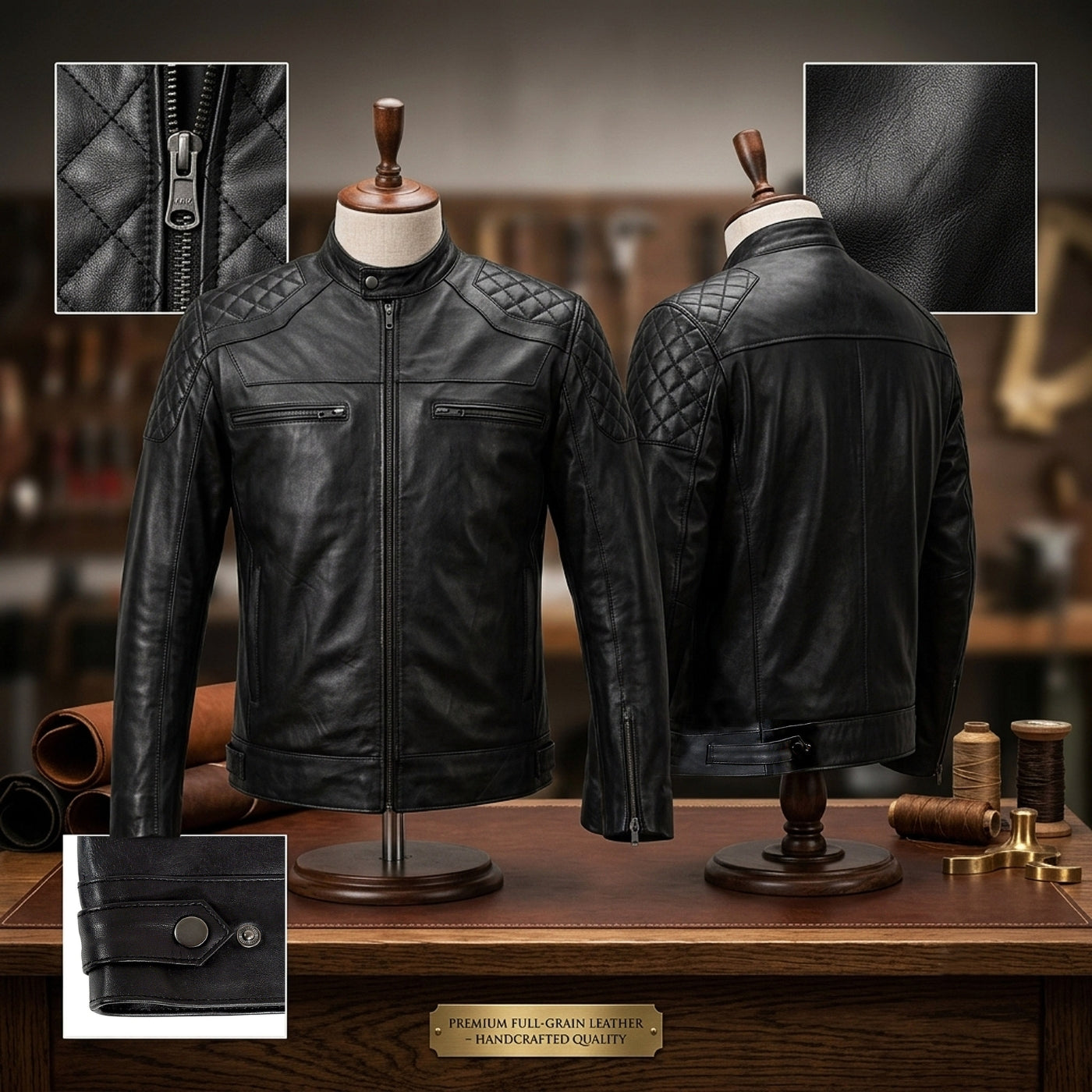 leather biker jacket