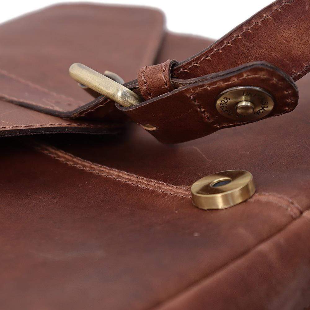 Sydney Leather Crossbody Purse - Brown