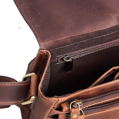 Sydney Leather Crossbody Purse - Brown