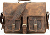 Vintage style Buffalo Leather Messenger Laptop bag