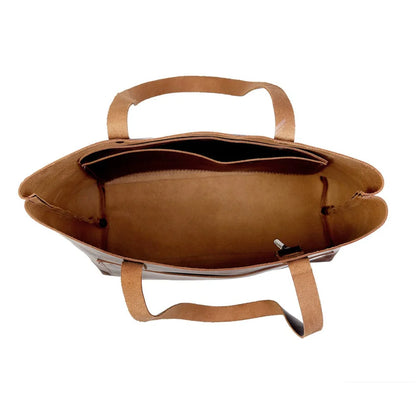 TAN BELLA BUFFALO LEATHER TOTE BAG