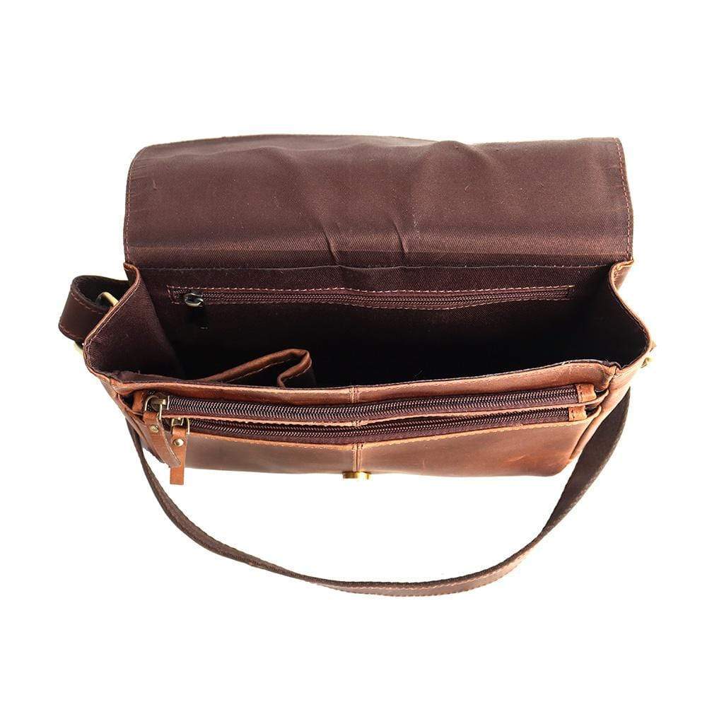 Sydney Leather Crossbody Purse - Brown