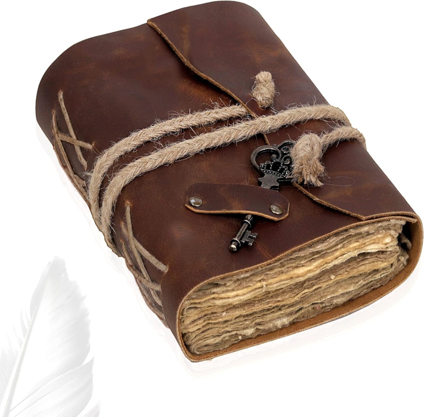 Rio Grande Vintage Leather Journal - Handmade Deckle Edge Leather Bound journal