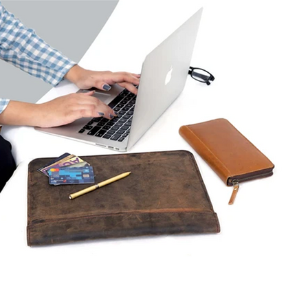 personalized leather portfolio