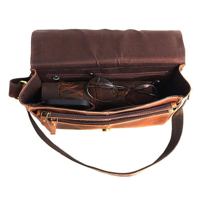 Sydney Leather Crossbody Purse - Brown