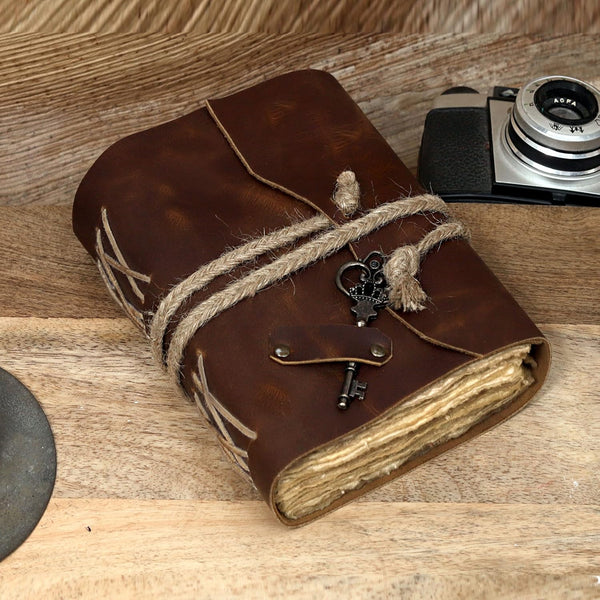 Carnet en cuir vintage Rio Grande - Carnet relié en cuir à bords francs fait main