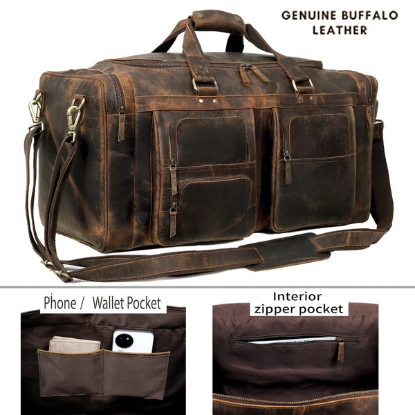 leather duffle bag for men