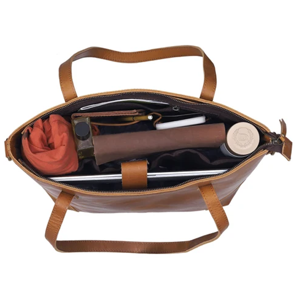 full-grain leather tote bag