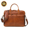 Austin Laptop Leather Briefcase - Tan