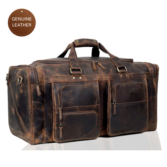 FARM PREMIUM BUFFALO LEATHER DUFFEL WEEKENDER BAG