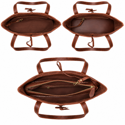 BOGO Timeless Brown Leather Tote Bag
