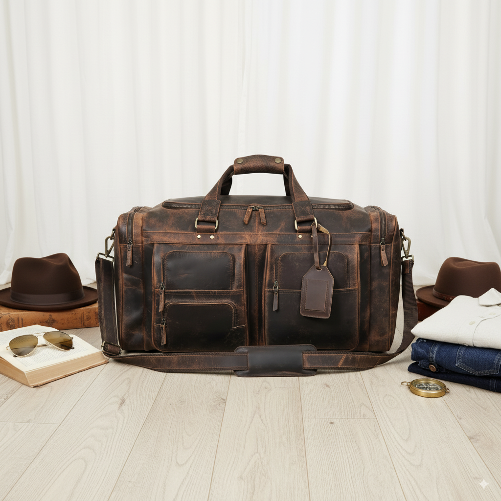 Denver Buffalo Leather Weekender Bag