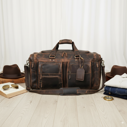 Denver Buffalo Leather Weekender Bag
