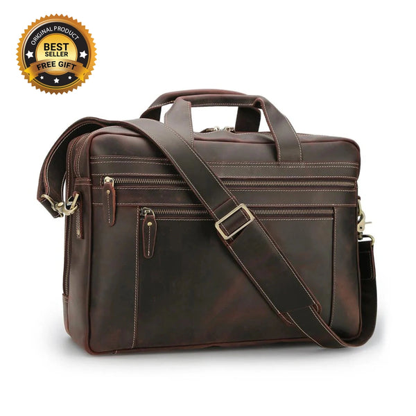 California Buffalo Leather Briefcase Bag