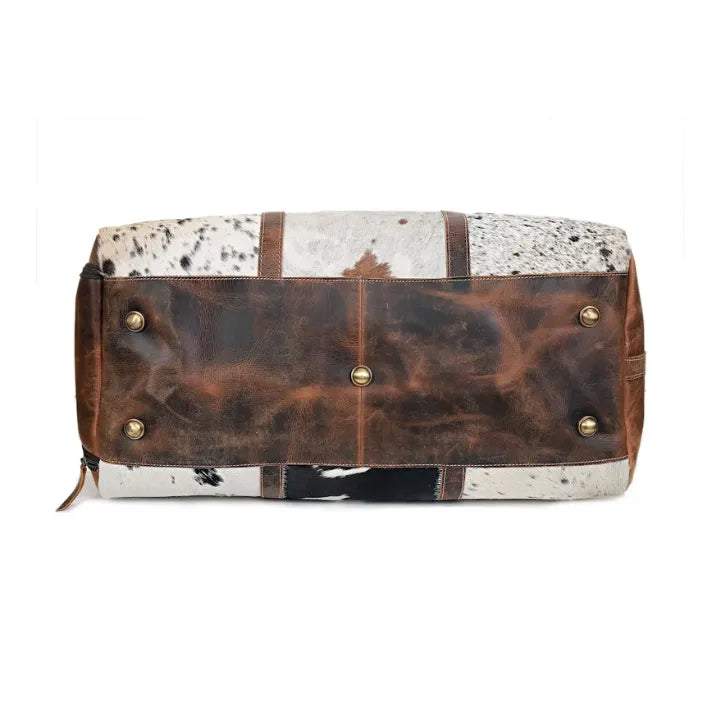 Cowhide Leather Duffel Bag | Unisex Travel Bag