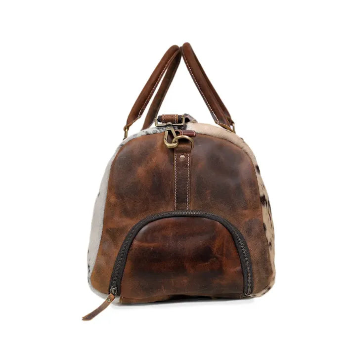 Cowhide Leather Duffel Bag | Unisex Travel Bag