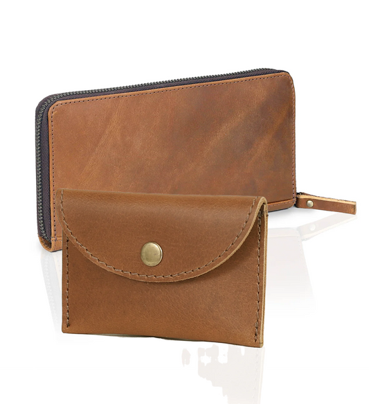 Wallet + Coin Purse - Tan