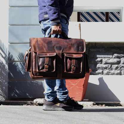 PENNSYLVANIA LEATHER MESSENGER LAPTOP BAG