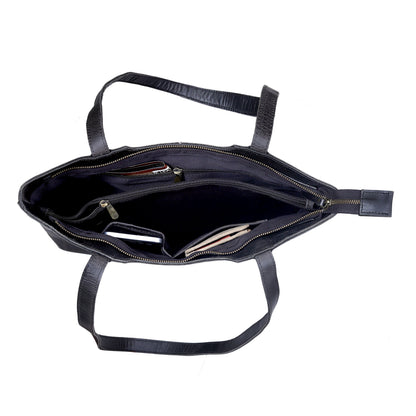 Almost Perfect Leather Tote Bag - Black