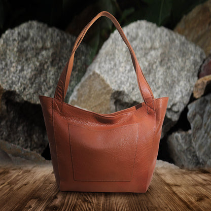Almost Perfect Leather Tote Bag - Tan