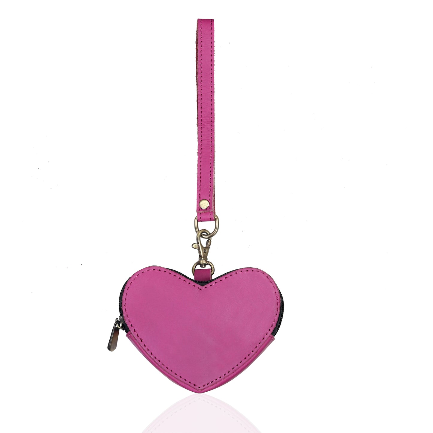 Leather Heart Wristlet