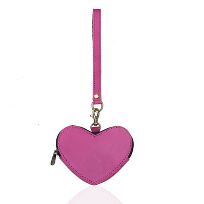 Leather Heart Wristlet