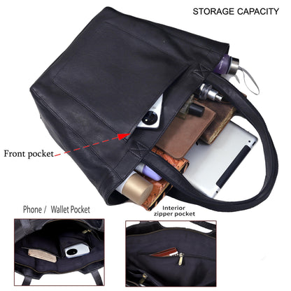 Almost Perfect Leather Tote Bag - Black