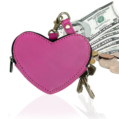 Leather Heart Wristlet