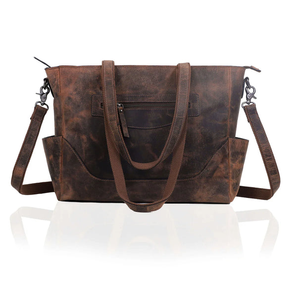 Portland Buffalo Leather Almost Perfect Tote Bag - Vintage Brown