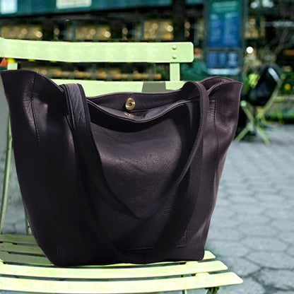 Almost Perfect Leather Tote Bag - Black