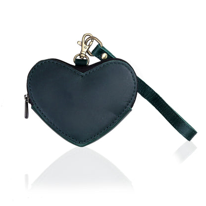 Leather Heart Wristlet