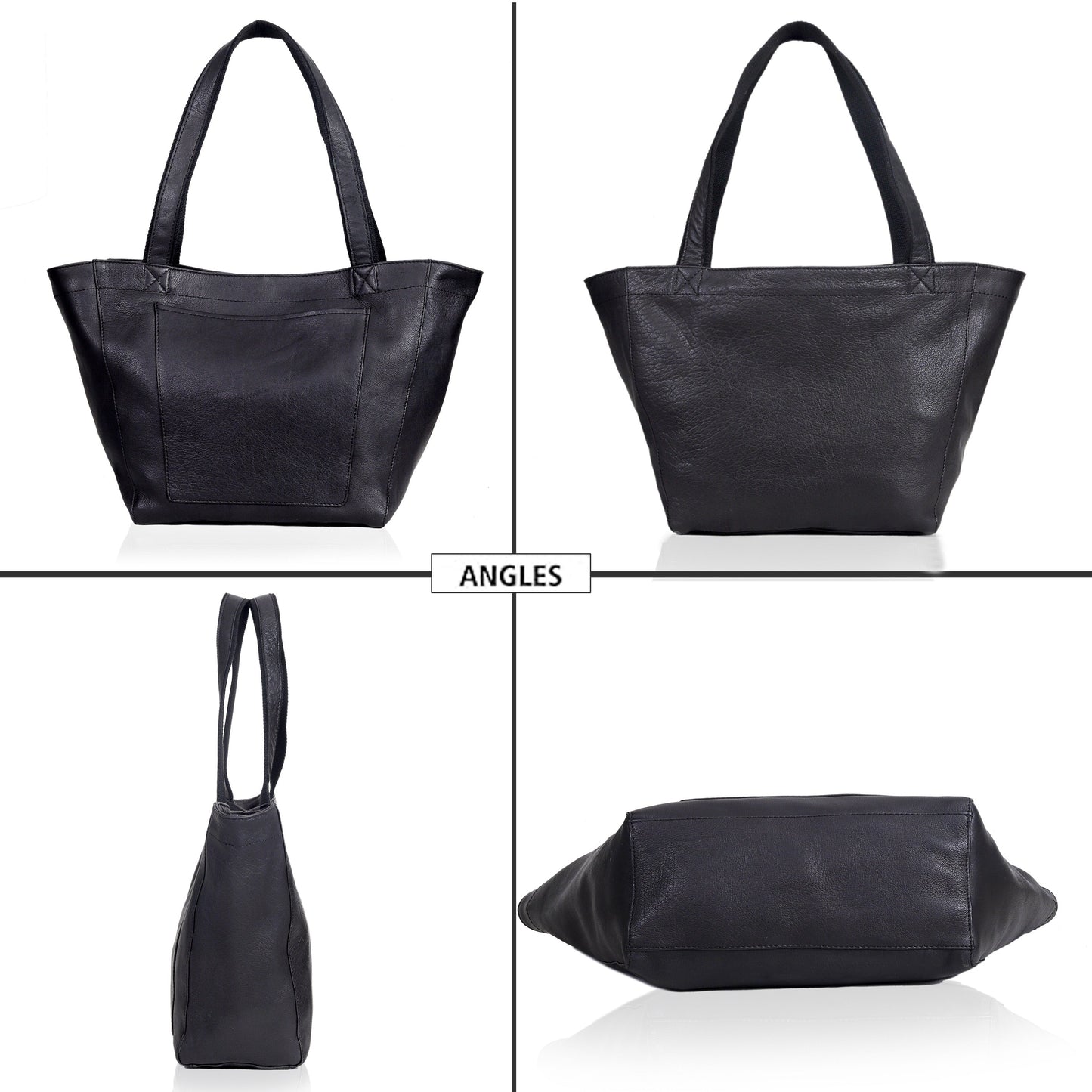 Almost Perfect Leather Tote Bag - Black