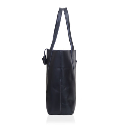 DENVER LEATHER TOTE BAG - BLACK
